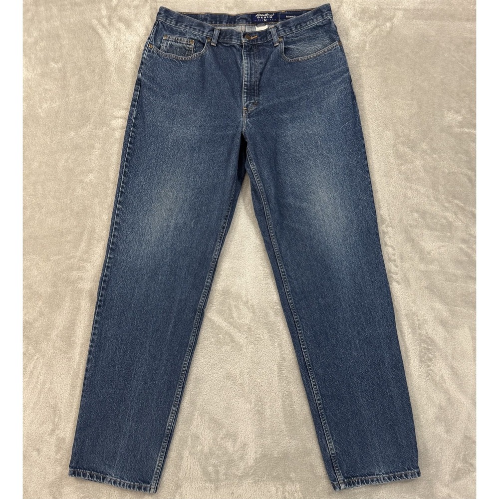 Vintage Eddie Bauer Jeans Mens 38x35 Blue Relaxed Workwear High Rise 90s Y2K